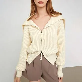 Плетени џемпер са рајсфершлусом